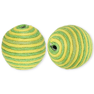 Abalorios acr&iacute;licos 22 mm con cord&oacute;n encerado Verde-amarillo