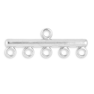 Fornituras acero inox colgantes con 5 anillas Plateado