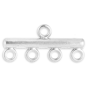 Fornituras acero inox colgantes con 4 anillas Plateado