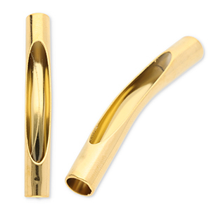 Abalorios acero inox tubo Dorado