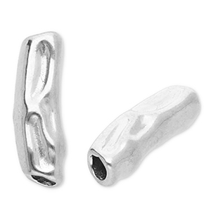 Abalorios acero inox tubo Plateado