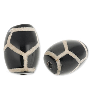 Piedras naturales abalorios Calcedonia grano de arroz Negro-beige arena