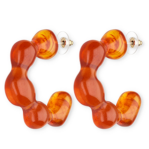 Pendientes trendy en resina Naranja oscuro