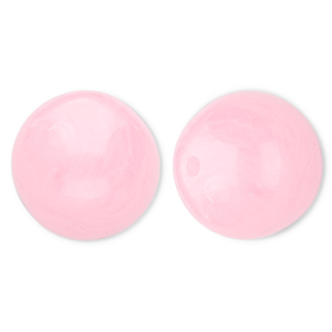 Abalorios acr&iacute;licos 20 mm redondos Rosa-m&aacute;rmol