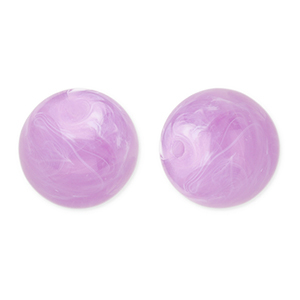 Abalorios acr&iacute;licos 16 mm redondos P&uacute;rpura lavanda-m&aacute;rmol