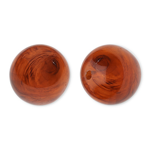 Abalorios acr&iacute;licos 16 mm redondos Marr&oacute;n &aacute;mbar-m&aacute;rmol