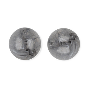 Abalorios acr&iacute;licos 12 mm redondos Gris-m&aacute;rmol