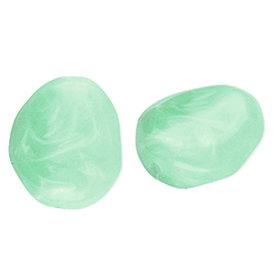 Abalorios acr&iacute;lico con forma de huevo Verde menta-m&aacute;rmol