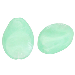Abalorios acr&iacute;lico gota Verde menta-m&aacute;rmol