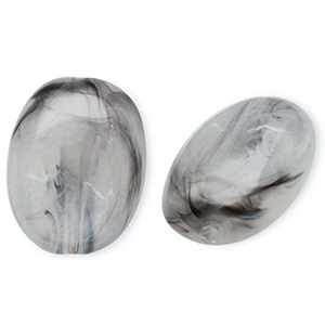 Abalorios acr&iacute;lico &oacute;valo Gris-m&aacute;rmol