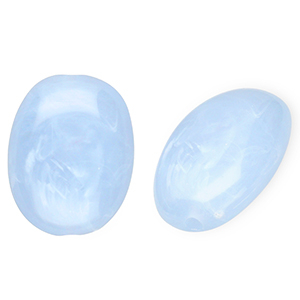 Abalorios acr&iacute;lico &oacute;valo Azul-m&aacute;rmol