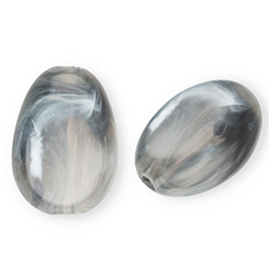 Abalorios acr&iacute;lico &oacute;valo Gris-m&aacute;rmol