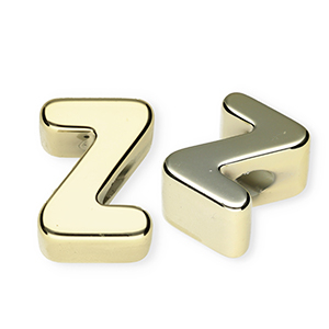 Abalorios alfabeto acr&iacute;lico letra Z Dorado