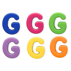 Abalorios alfabeto acr&iacute;lico letra G Multicolor