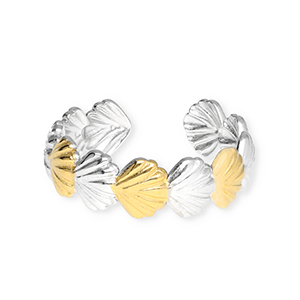 Anillos Acero Inox concha Plateado-dorado