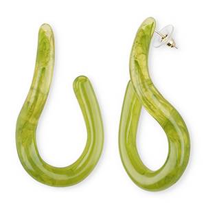 Pendientes trendy en resina Verde multicolor