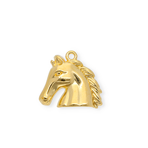 Colgantes met&aacute;licos DQ&reg; caballo Dorado (sin n&iacute;quel)