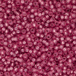 Rocalla Miyuki 11/0 Silverlined Alabaster Dyed Dark Rose 11-646