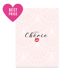Tarjetas para joyer&iacute;a "Merci Ch&eacute;rie" Rosa claro