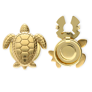 Cubrebotones Acero Inox tortuga Dorado