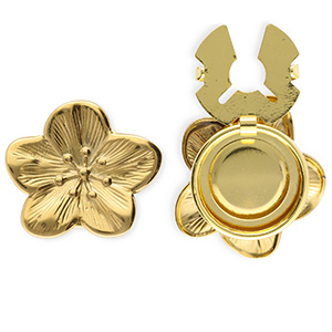 Cubrebotones Acero Inox flor Dorado