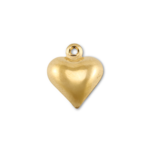 Colgantes Acero Inox coraz&oacute;n Dorado