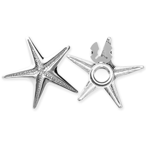 Cubrebotones Acero Inox estrella de mar Plateado
