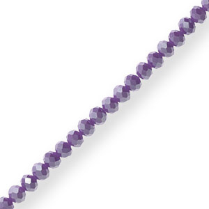 Abalorios faceteados disco 3x2mm P&uacute;rpura-revestimiento pearl shine