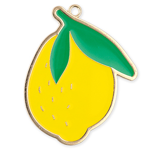 Colgantes met&aacute;licos lim&oacute;n Dorado-amarillo-verde