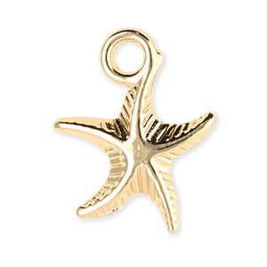 Colgantes met&aacute;licos estrella de mar Dorado