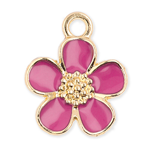 Colgantes met&aacute;licos flor Dorado-rosa oscuro