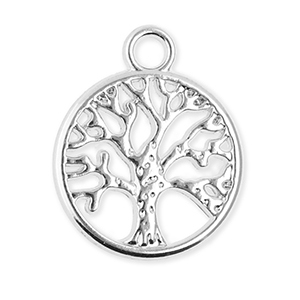 Colgantes met&aacute;licos &aacute;rbol de la vida Plateado