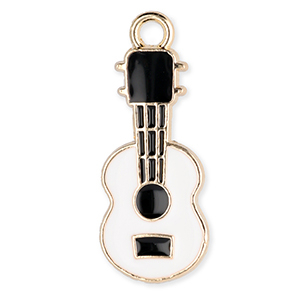 Colgantes met&aacute;licos guitarra Dorado-blanco-negro