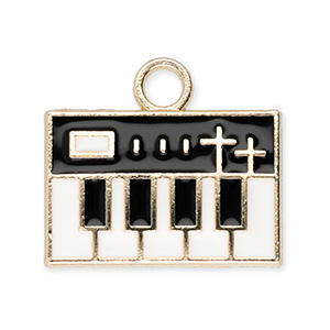 Colgantes met&aacute;licos teclado Dorado-blanco-negro