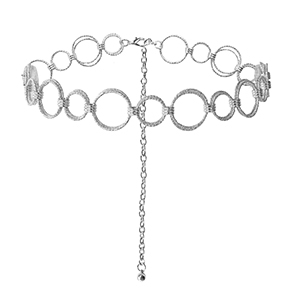 Cadena para la cadera anillo doble Plateado
