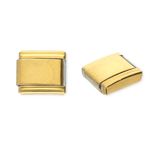 Acero Inox link-eslab&oacute;n para pulsera italiana con dijes Acero Inox Dorado