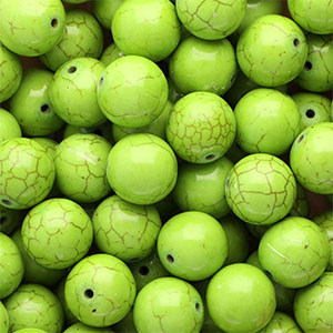 Abalorios de cer&aacute;mica 16mm Verde