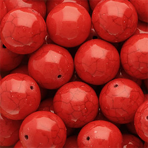 Abalorios de cer&aacute;mica 20mm Rojo