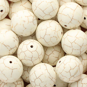 Abalorios de cer&aacute;mica 20mm Blanco