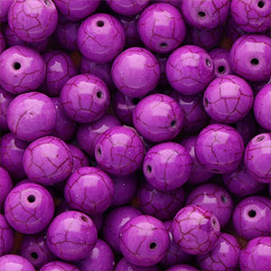 Abalorios de cer&aacute;mica 12mm P&uacute;rpura
