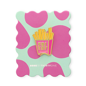 BY31&reg; Pin "Fri yay" en una tarjeta Turquesa menta-rosa multicolor-amarillo multicolor-dorado
