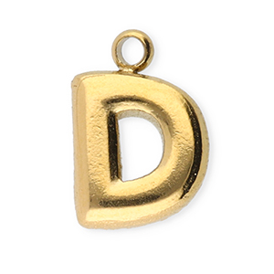 Colgantes Acero Inox letra D Dorado