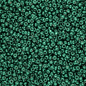 Rocalla cristal 12/0 (2mm) Verde teal met&aacute;lico brillante
