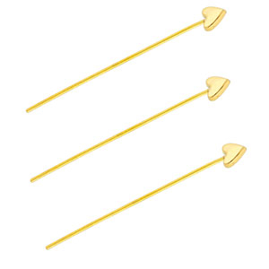 BY31&reg; Fornituras Acero inox bast&oacute;n con cabeza coraz&oacute;n 35mm Dorado