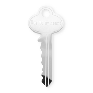 Broches llamativos in acero inox ilave ''Key to my heart'' Plateado