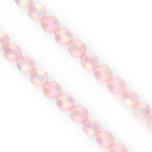 Abalorios faceteados redondos 6mm Rosa claro-cubierta AB