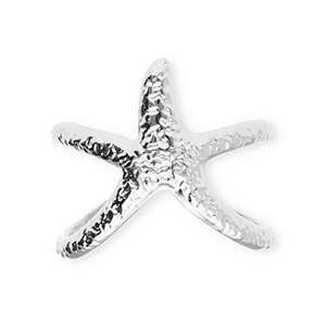 Anillos Acero Inox estrella de mar Plateado
