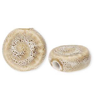 Abalorios de cer&aacute;mica f&oacute;sil Beige arena