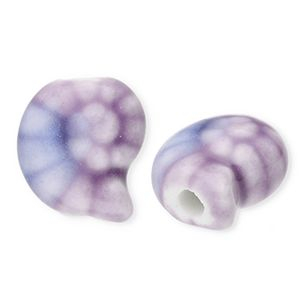 Abalorios de cer&aacute;mica concha P&uacute;rpura-azul