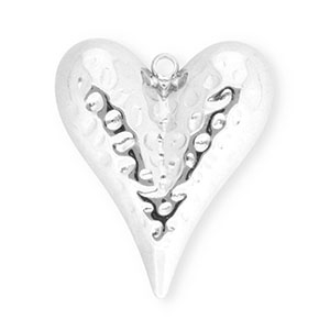 Colgantes Acero Inox coraz&oacute;n Plateado